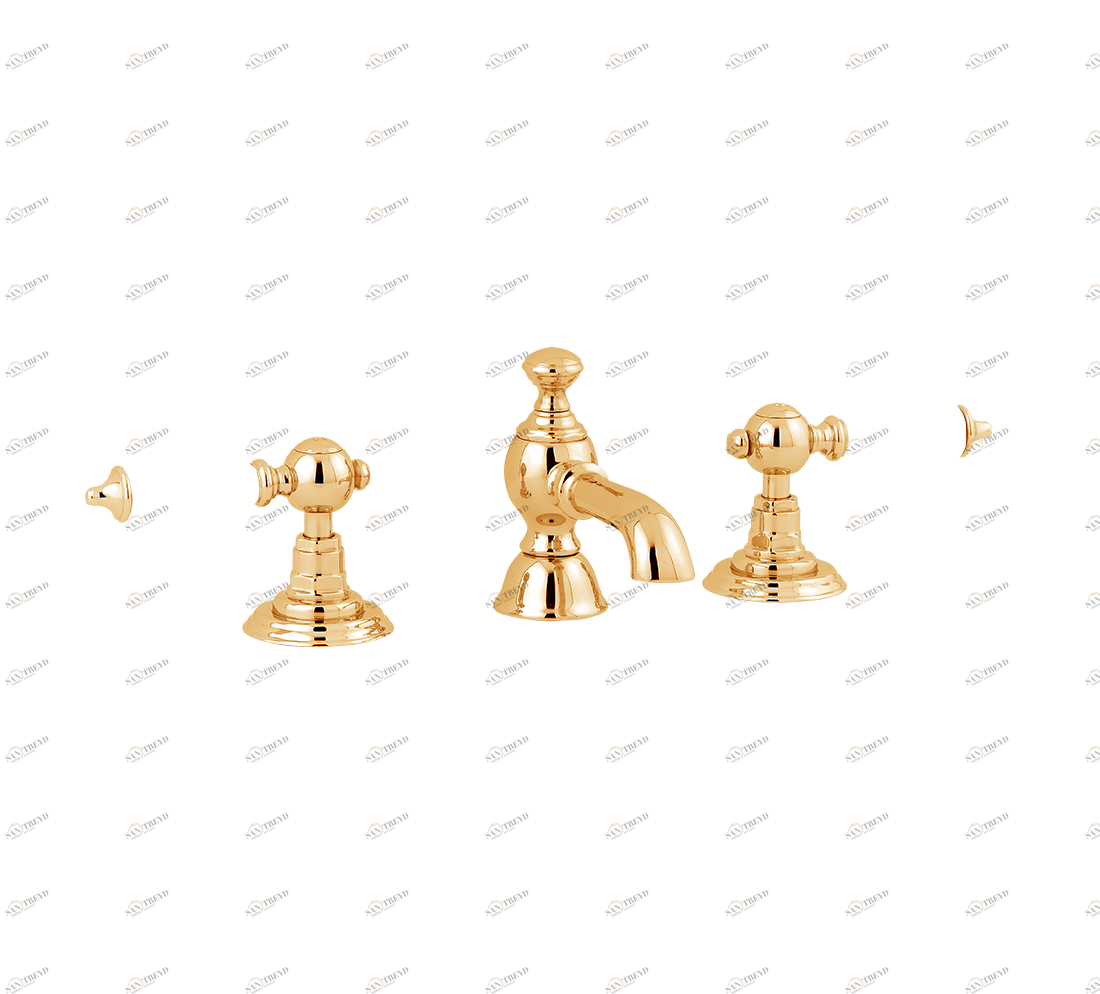 Gentry Home Смеситель для раковины мостик на 2 отверстия 200мм Berkeley Темное золото GH100772 