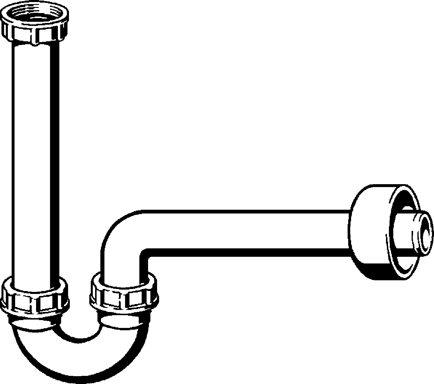 Канализационная арматура  Сифоны для умывальников и биде  Трапы для биде VIEGA 406 486 Модель 5536  - Вид №1