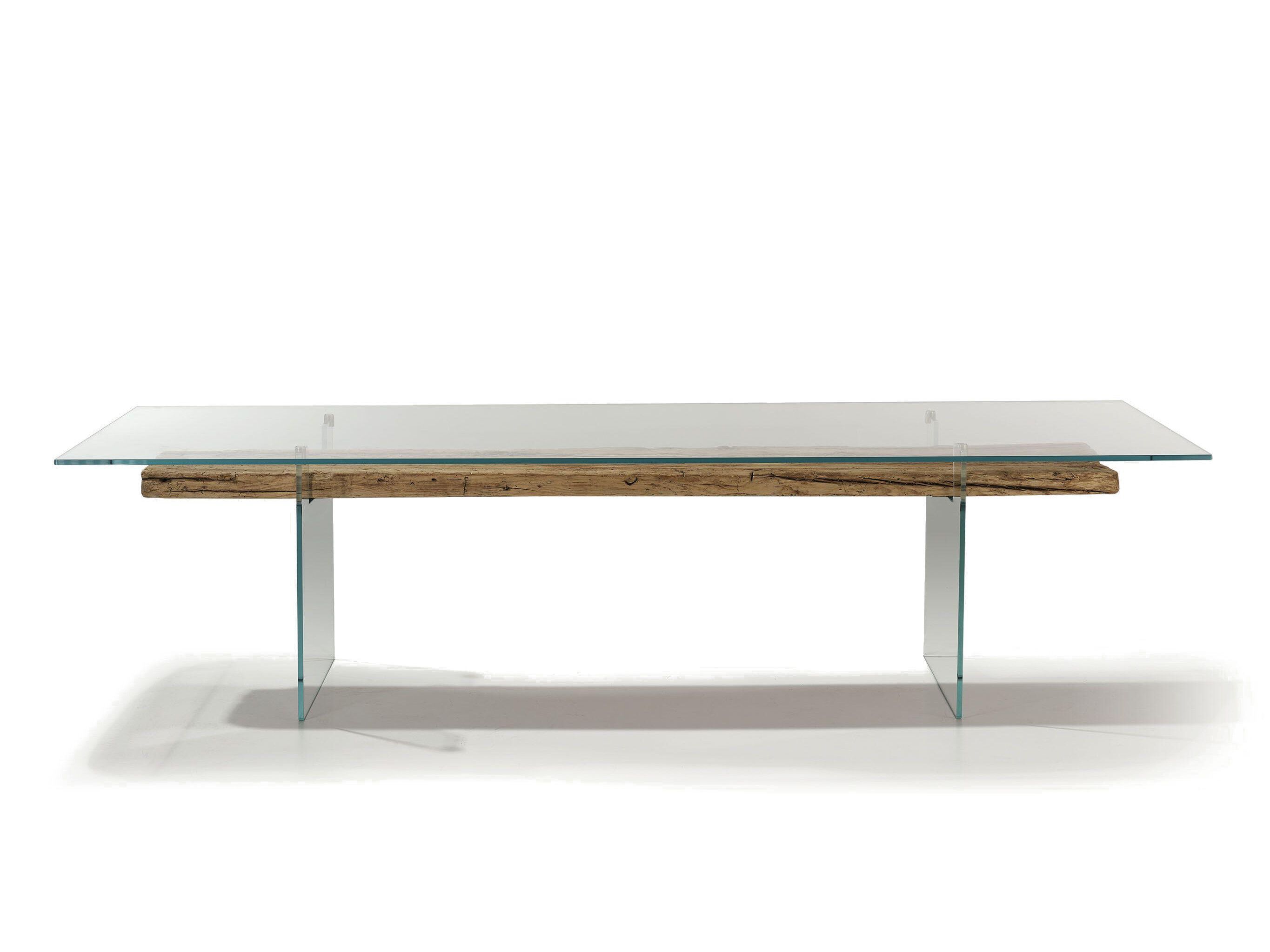 Прямоугольный обеденный стол из дерева и стекла Naturedesign Origin ARCH-00074877