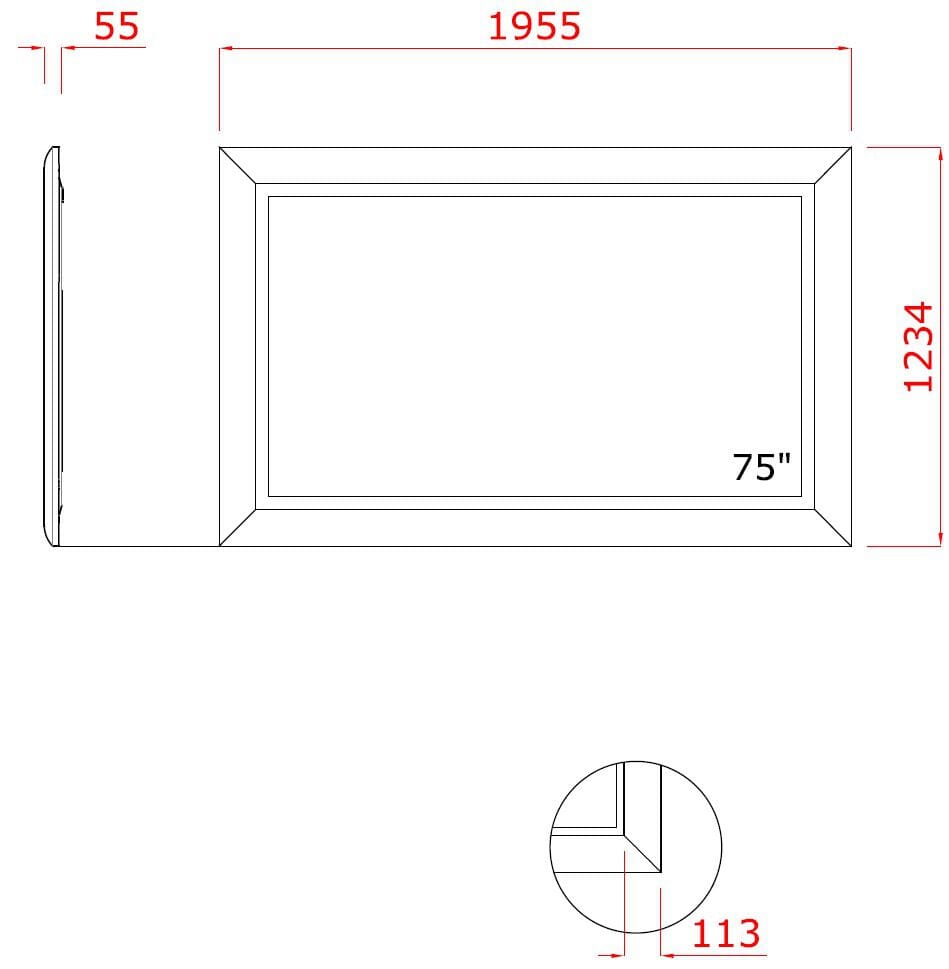 Прямоугольное настенное зеркало со встроенным отсеком для телевизора NEOD Venus ARCH-00047954 - Вид №12