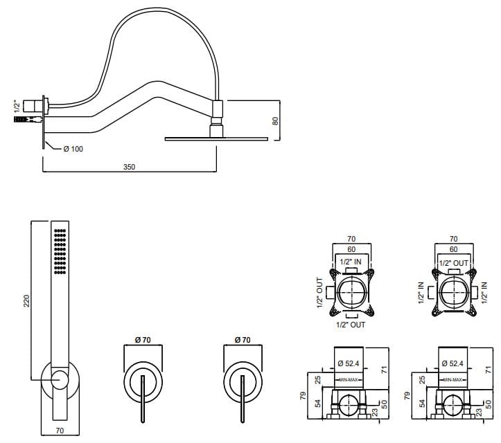 Смеситель для душа с душем QD Magistro Lab Swing ARCH-00032090 - Вид №4