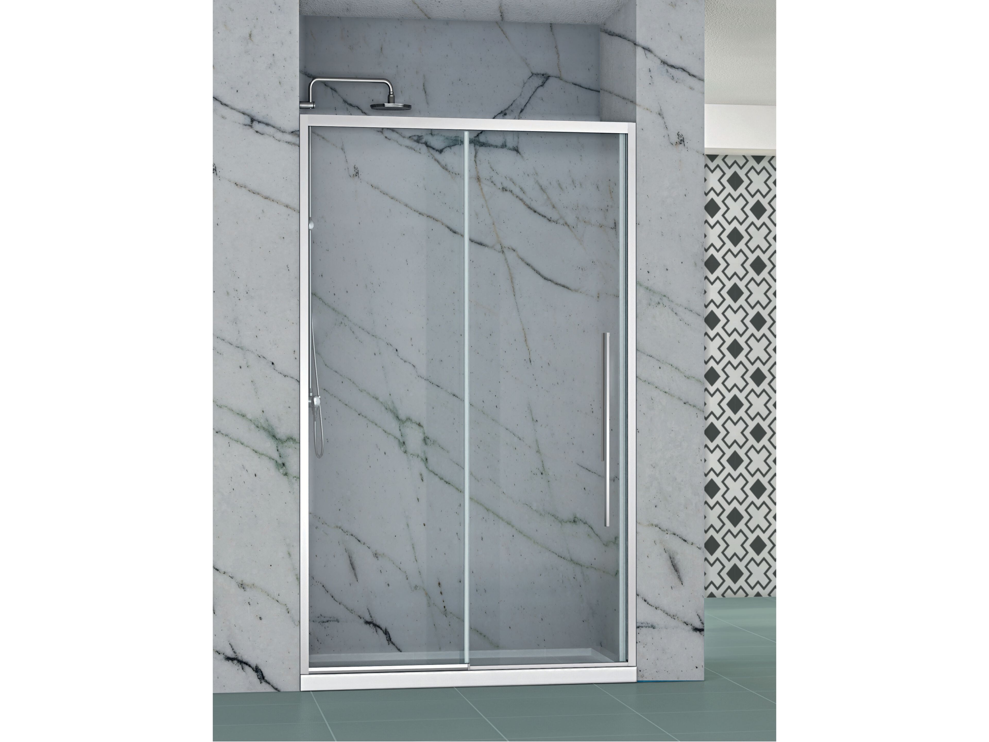 Хрустальная ниша душевая кабина с раздвижной дверью Metidea Рубин ARCH-00077993 - Вид №1