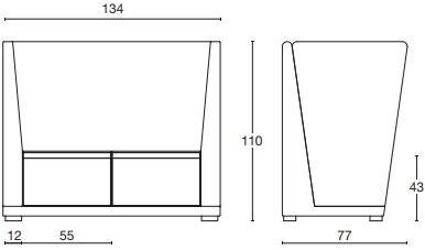 Diemme 2-х местный тканевый диван с высокой спинкой Circuit sun-id-1490813 - Вид №6