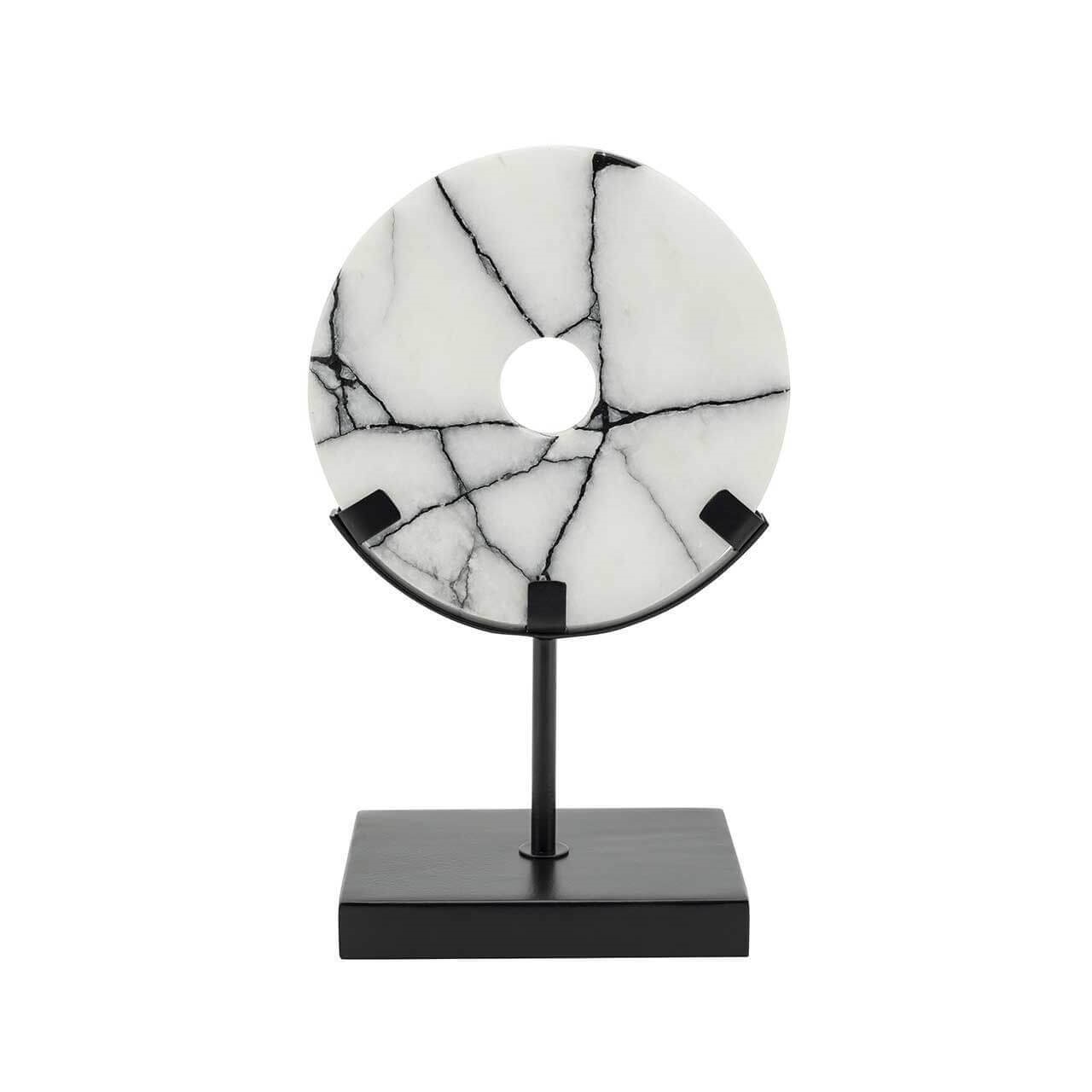 600976-BW ABHIKA ДИСК MADISON + STAND SM H25 15,5X9,5 BLACK/WHITE 