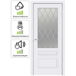 Дверь межкомнатная Сканди 3V остекленная эмаль цвет белый 90х200 см 83505825 STLM-2180288