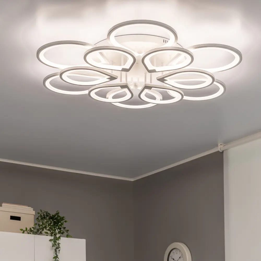 Люстра потолочная Семь огней SF7099/12C-WT LED 372 Вт регулируемый белый свет цвет белый STLM-2198504 - Вид №15