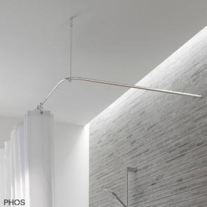 DSE1200-800 L-образный карниз для душевой занавески, 120 x 80 см, для привинчивания PHOS