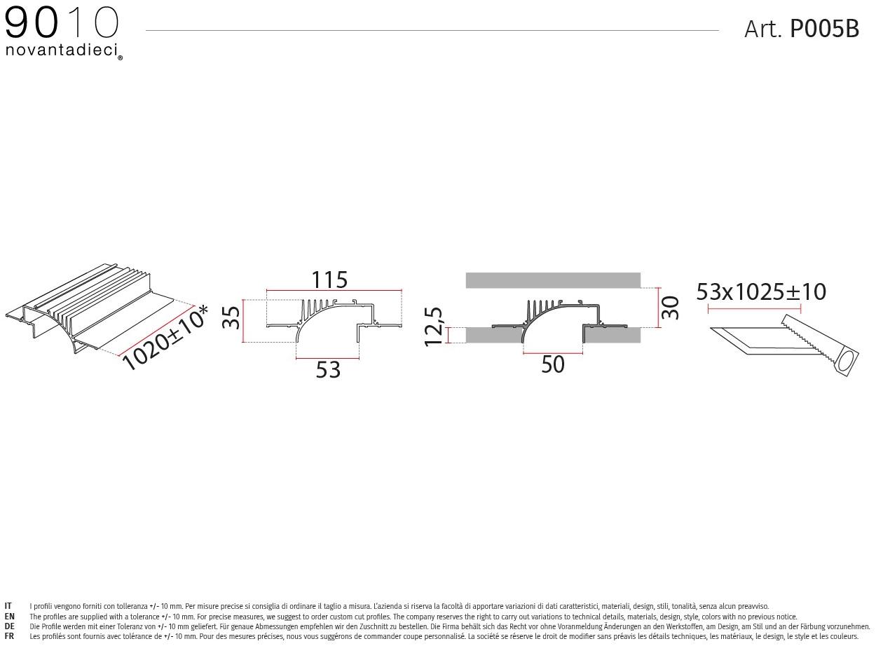 9010 novantadieci Линейный световой профиль из alumite®  P005  - Вид №2