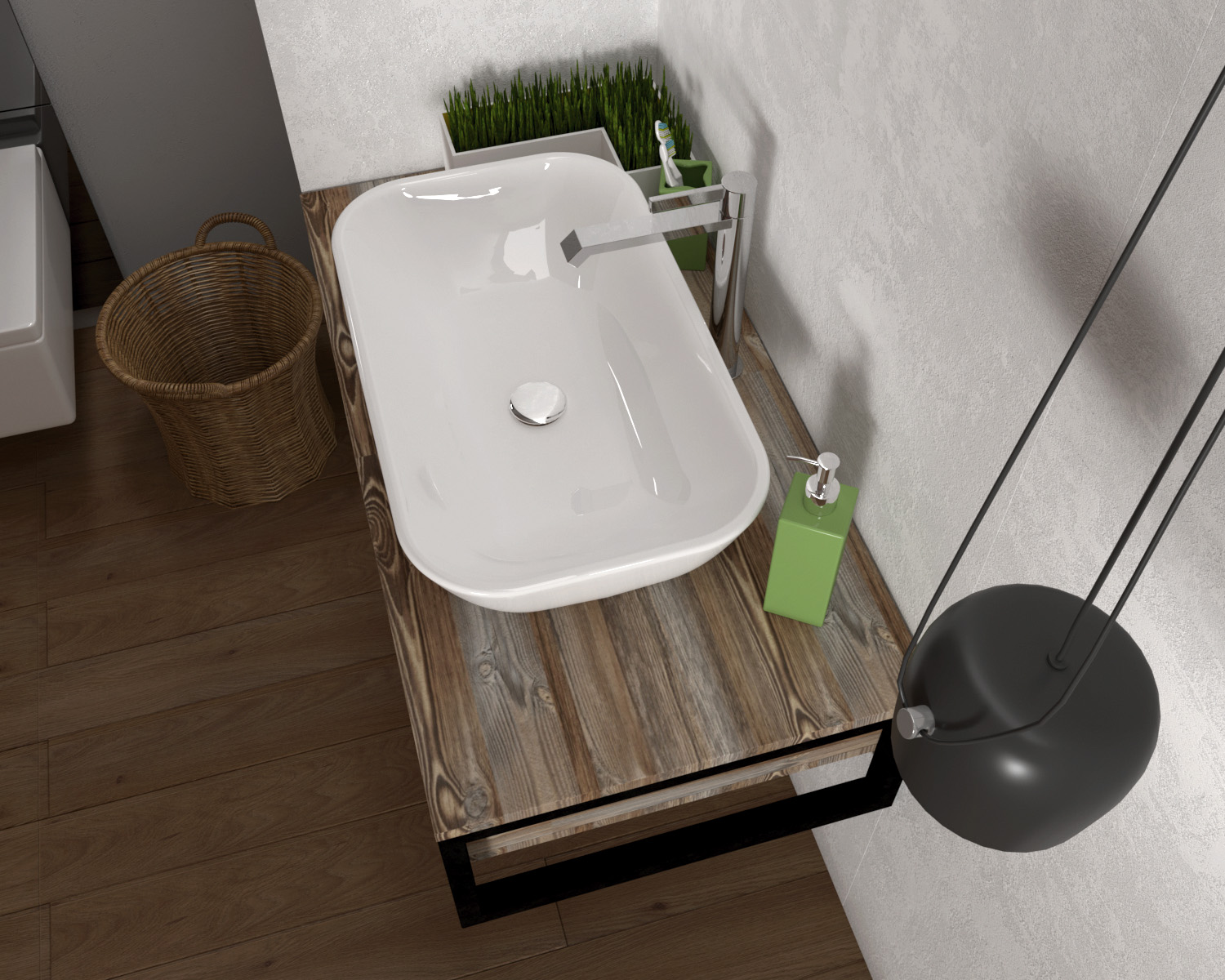 У85845 Тумба GRUNGE LOFT 80П 1в.я Дуб Намибия 1 Marka GRUNGE LOFT  - Вид №1