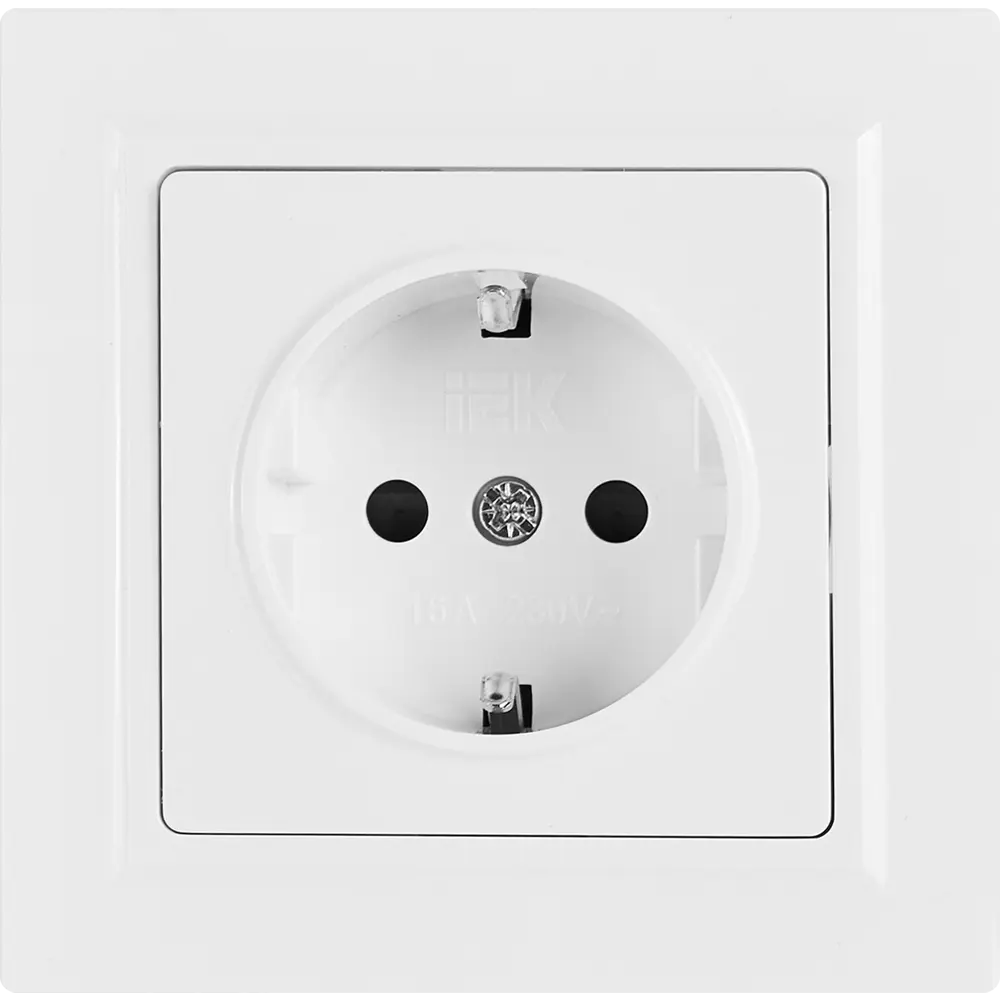 Розетка IEK Brite с защитными шторками и заземлением для влажных помещений 87761536