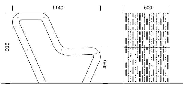 Наружное сиденье из нержавеющей стали BENKERT BANKE Chalidor ARCH-00103068 - Вид №9
