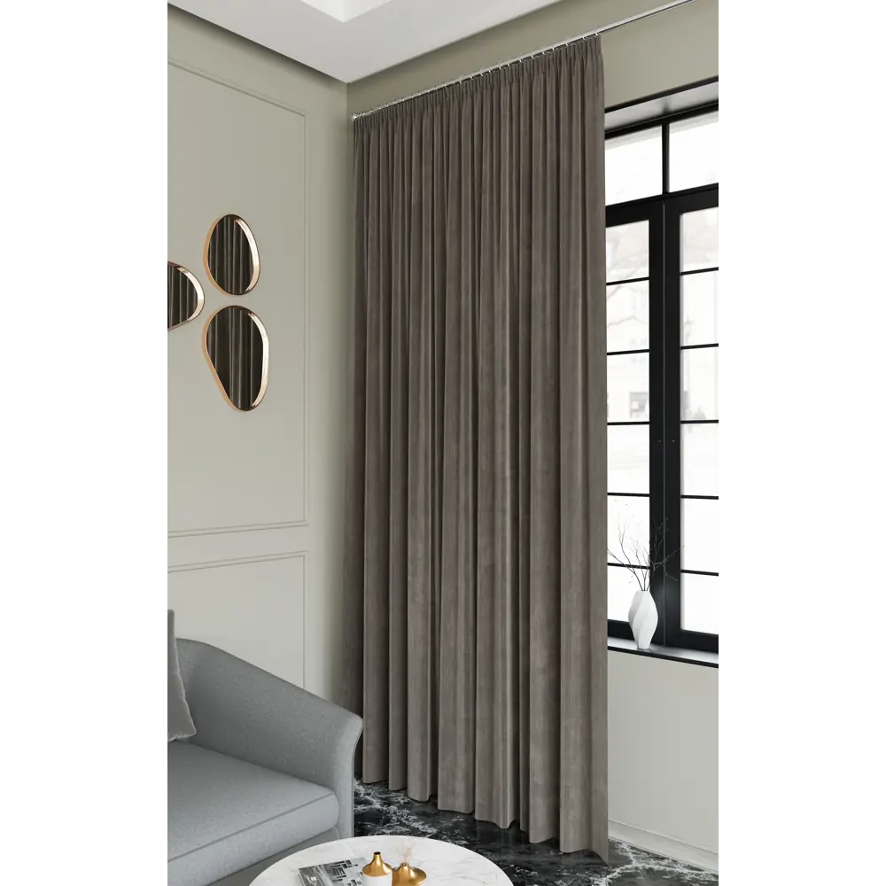 Штора MIAMOZA Камелия бархатная бежевая 200x280 см 89405536 STLM-1563515