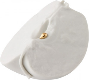 1021340 Klimenkoff Дек-е изделие "Яблоко" разное с зол. Фарфор твердый