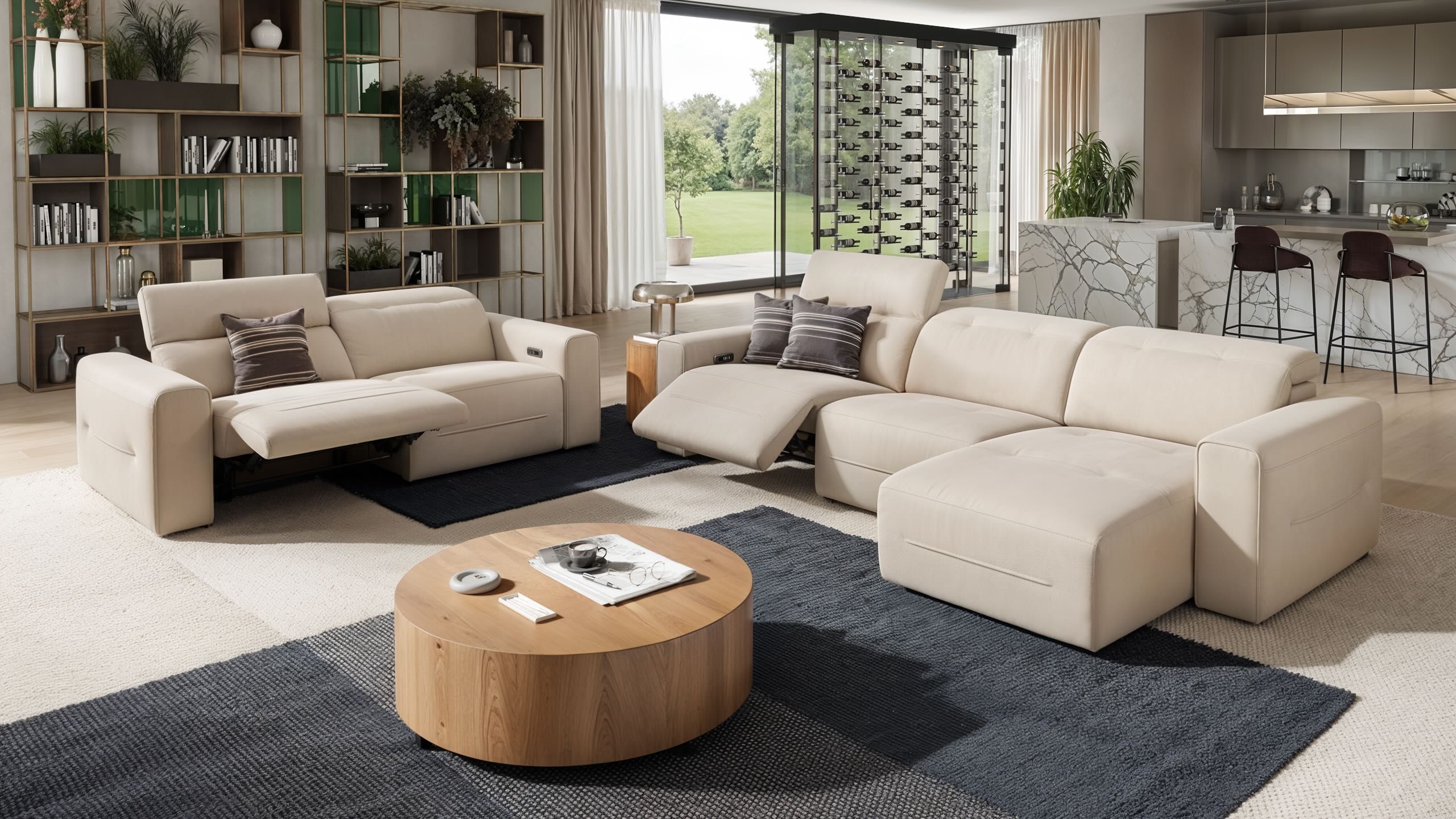 Тканевый диван с полуостровом Sofanella Канны ARCH-00035671 - Вид №1