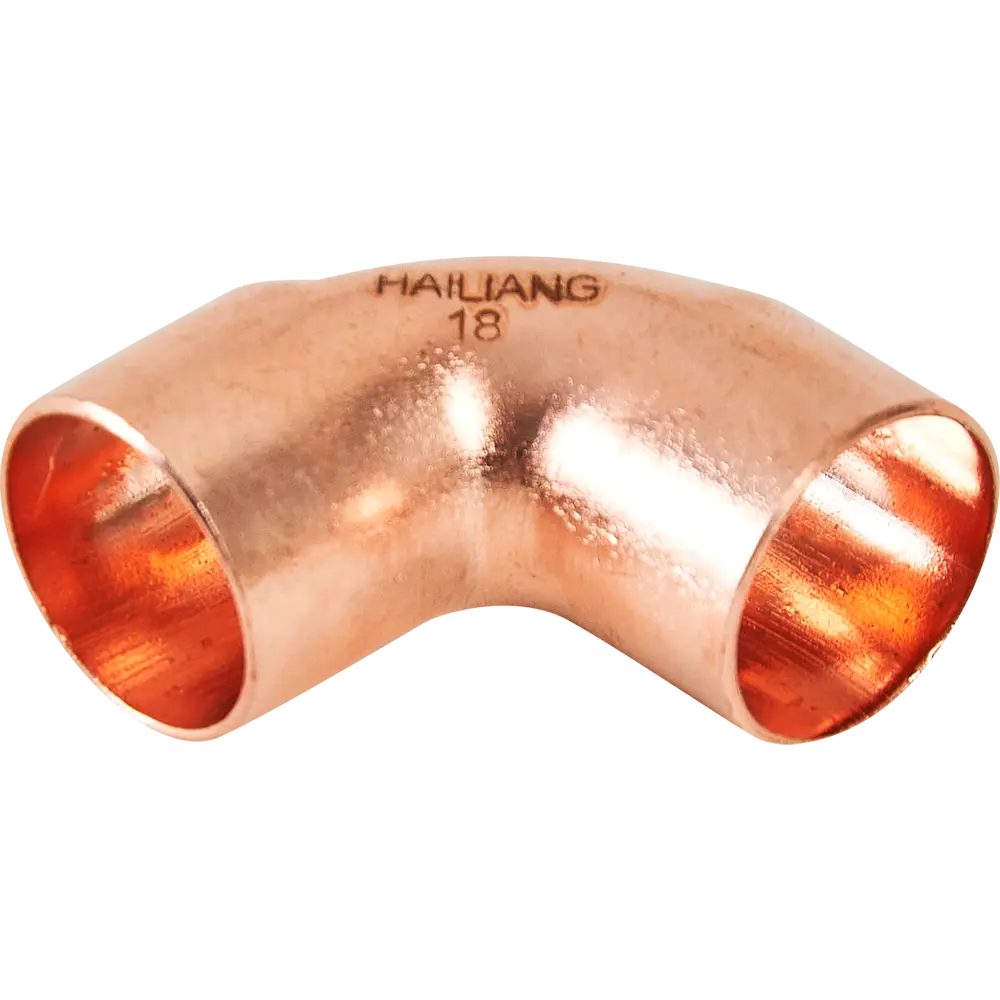 Угол двухраструбный Hailiang ø18/90° мм медь 88673383 STLM-2190299 