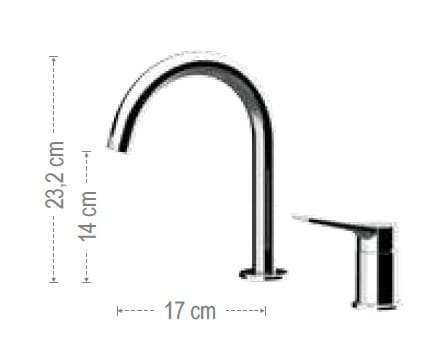 Однорычажный смеситель для раковины с 2 отверстиями Remer Rubinetterie Slash &amp ARCH-00147710 - Вид №1