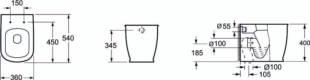 GR-PR3013 Приставной унитаз напольный Белый Grossman COMFORT Китай - Вид №1