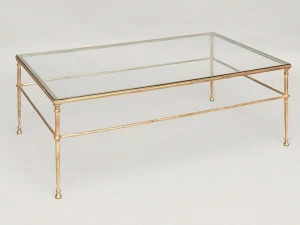 OFFICINACIANI Прямоугольный журнальный столик из железа и хрусталя  Hf2012ct-b