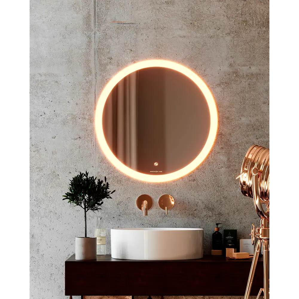 Зеркало для ванной Omega Glass Тип 4 SD624 с подсветкой 70 см круглое STLM-2111341