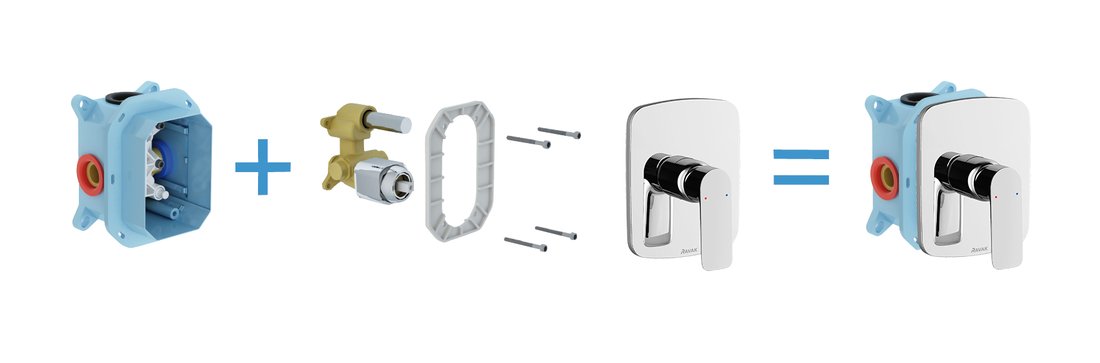 Смеситель встроенный для душа без переключателя для R-box CL 066.00 Ravak X070089 - Вид №1