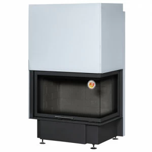 Каминная топка Экокамин Дельта 800RB угловая правая с черным шамотом