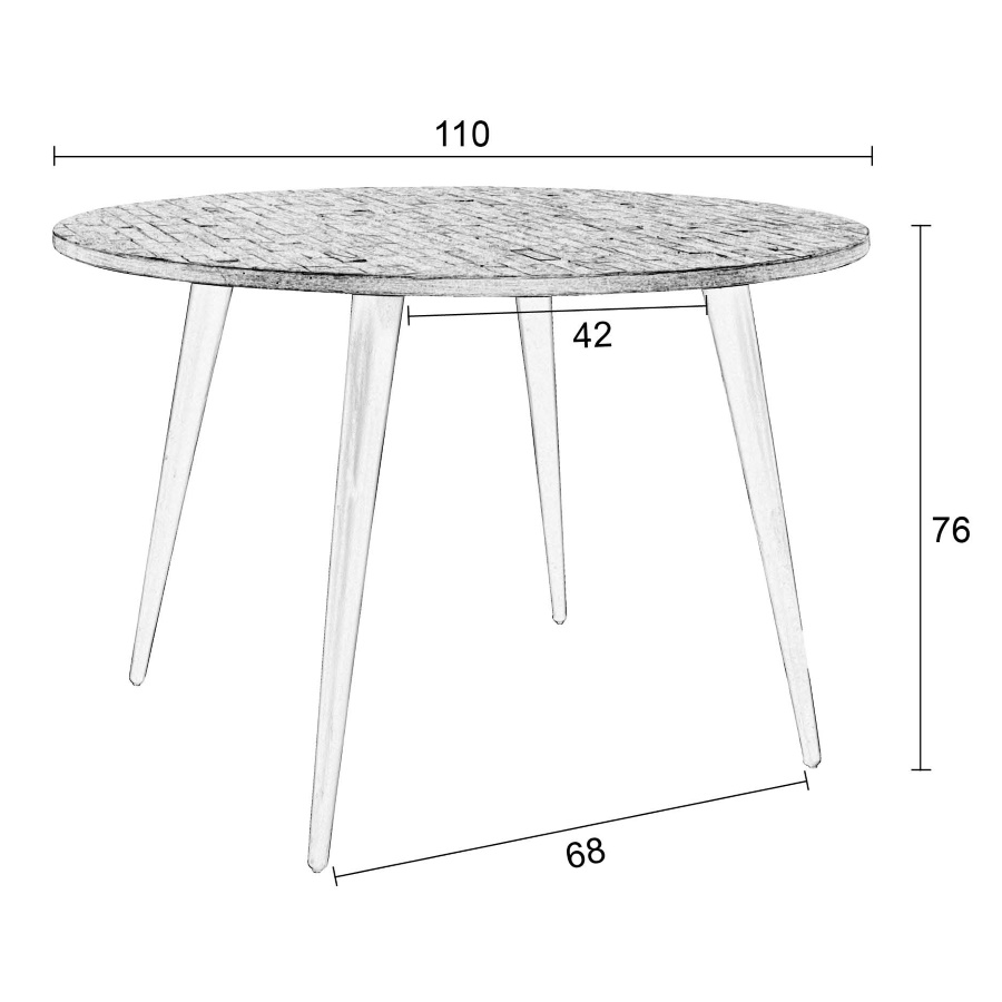 Стол MO Ø100 см White Label Living 2100068 - Вид №7