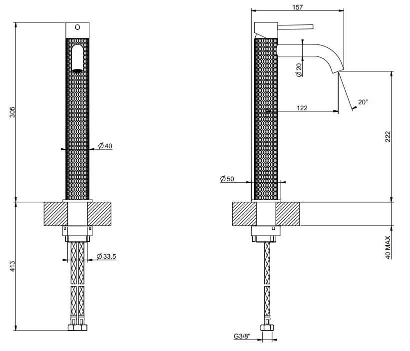 Смеситель для раковины из нержавеющей стали Gessi Messi316 ARCH-00106140 - Вид №4