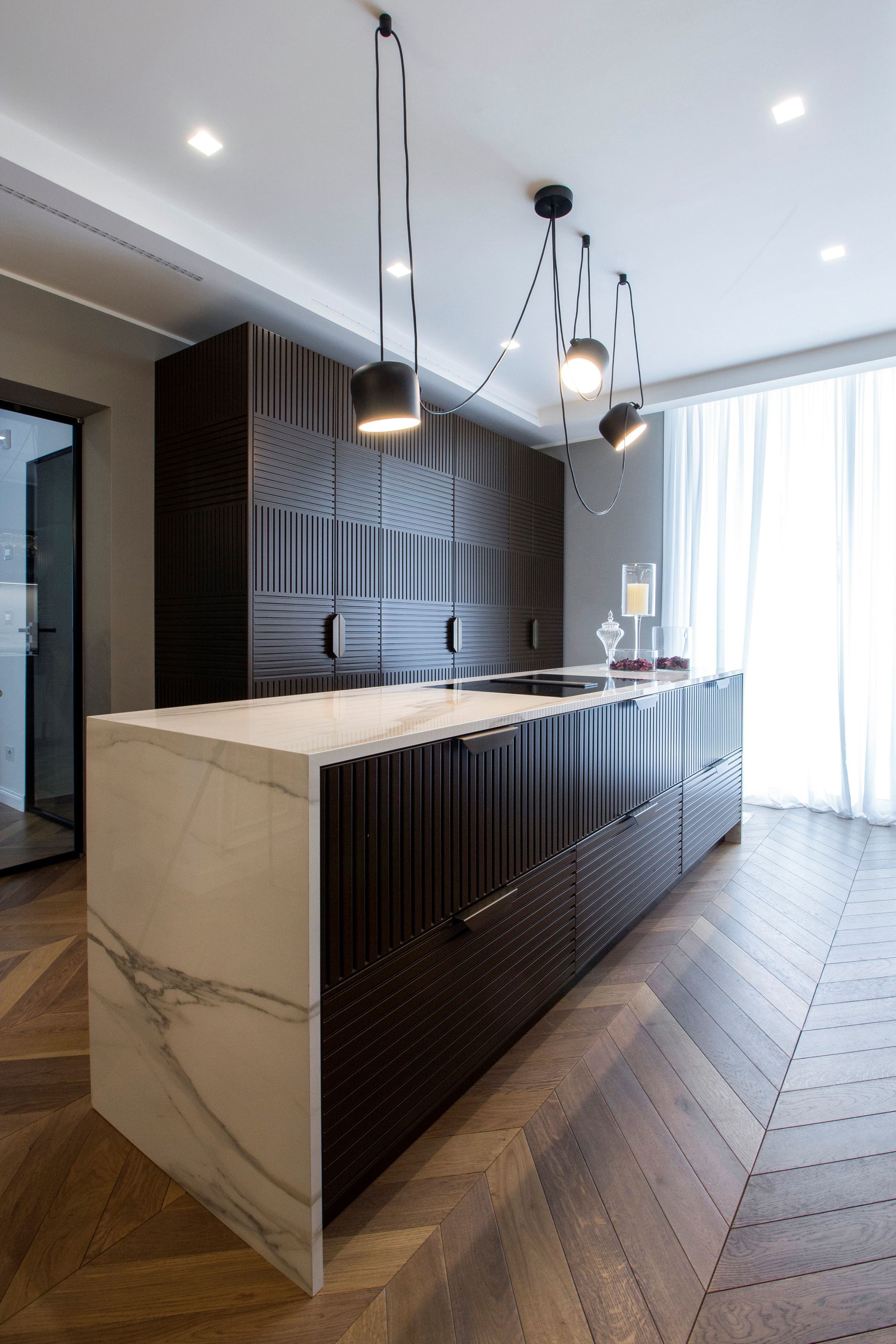 Двусторонняя линейная кухня с центральным островом TM Italia Cucine Miuccia ARCH-00032598 - Вид №3