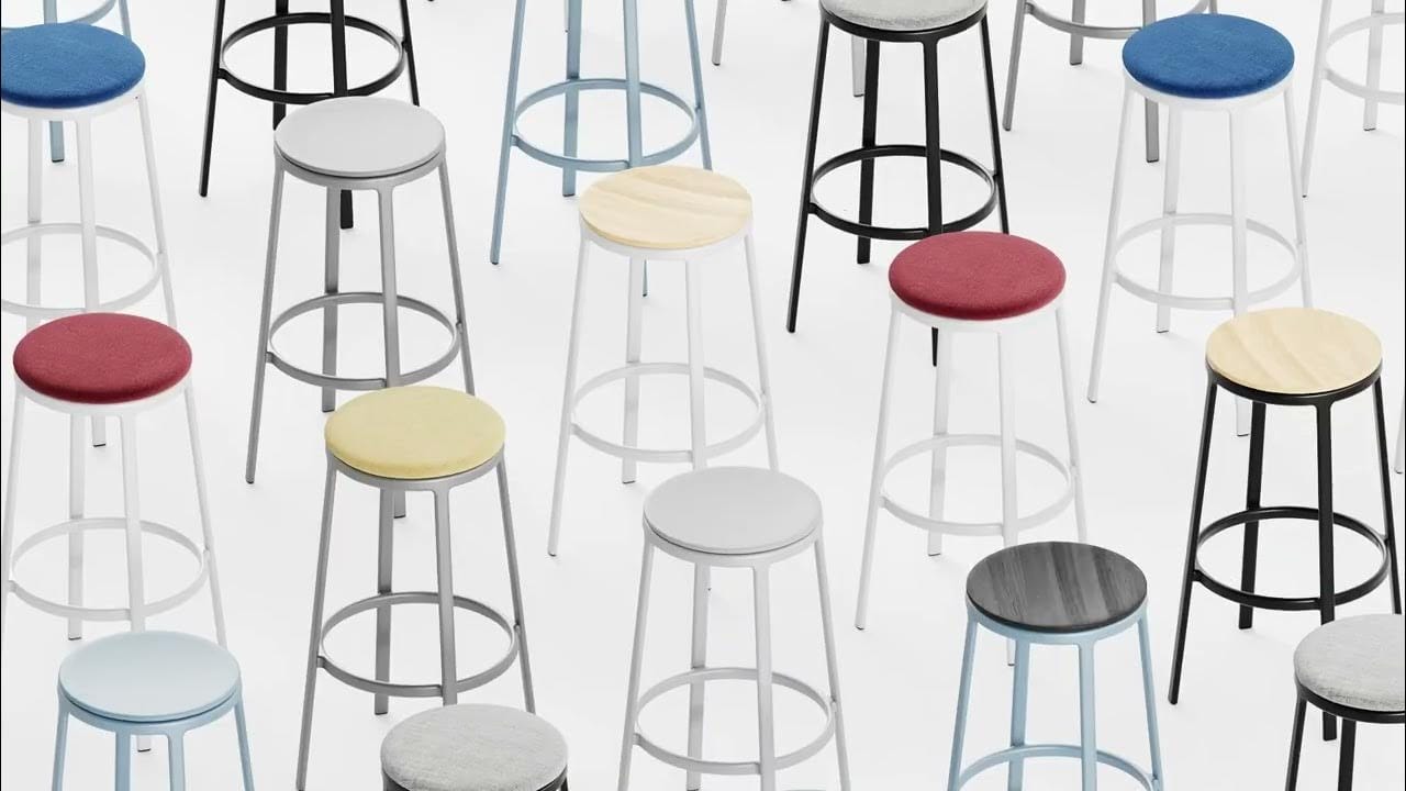 Высокий стальной табурет с подставкой для ног Infiniti ARCH-00130413 - Вид №14