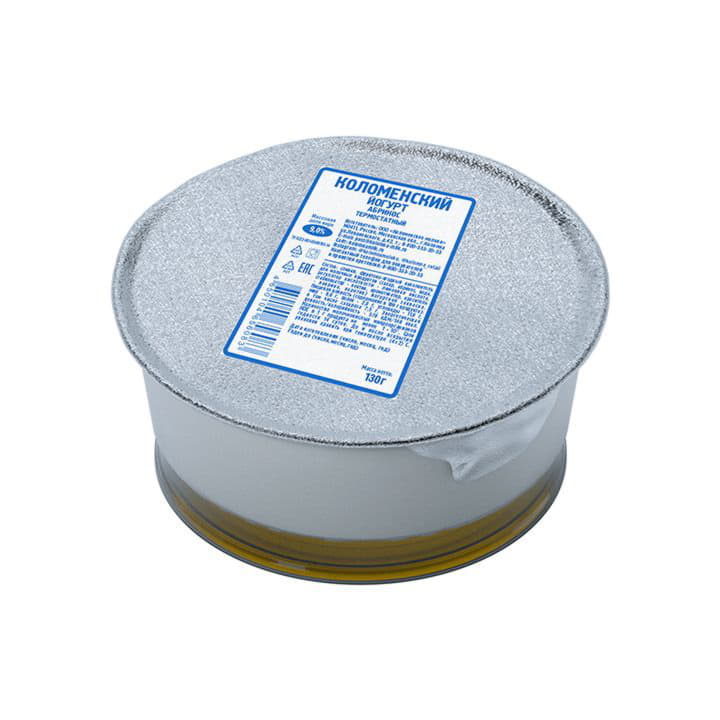 Йогурт Коломенский Абрикос термостатный 9% Коломенское молоко 130 г БЗМЖ Santreyd 6118 - Вид №1