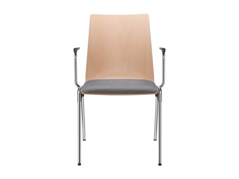 Штабелируемый стул из бука с подлокотниками Brunner герой ARCH-00124088