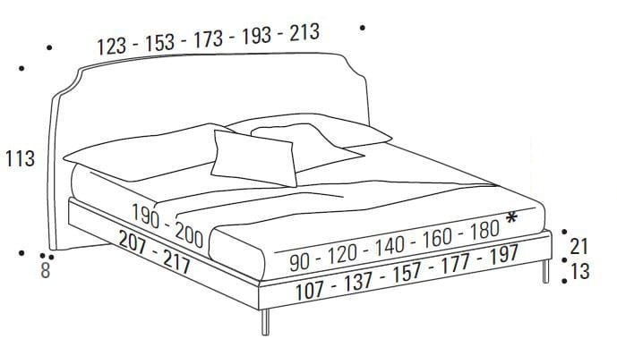 Двуспальная кровать для хранения ткани с мягким изголовьем Felis Bedstories ARCH-00008739 - Вид №3