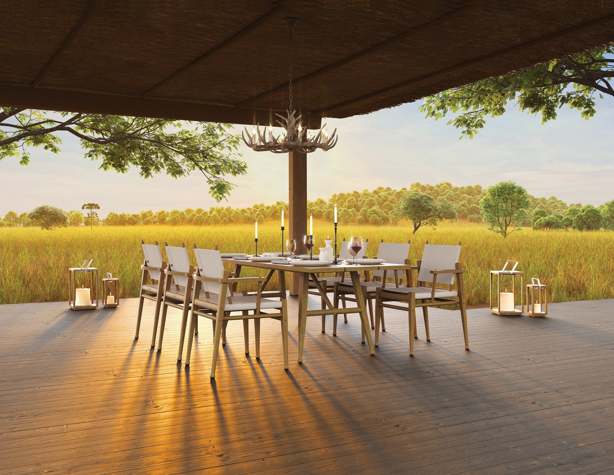 Прямоугольный садовый стол из тикового дерева JANUS et Cie Serengeti ARCH-00134007 - Вид №3