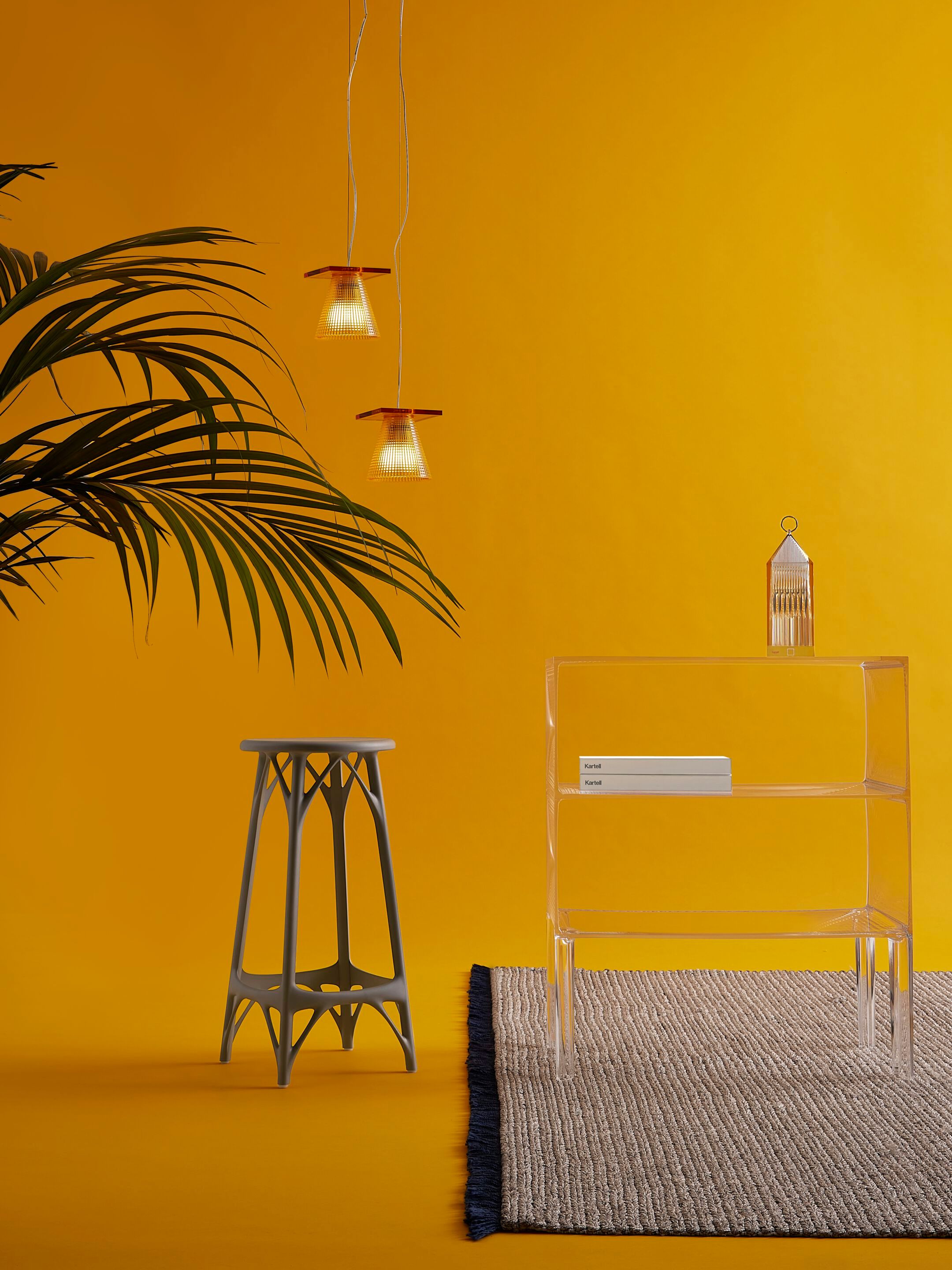 Высокий стул из переработанного инженерного пластика для сада с подставкой для ног Kartell A. I ARCH-00053756 - Вид №1