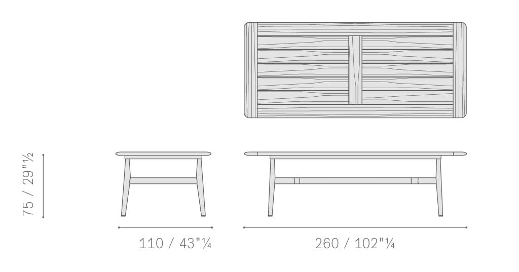 Прямоугольный садовый стол из тикового дерева Poltrona Frau Boundless Living Outdoor Collections ARCH-00090195 - Вид №13