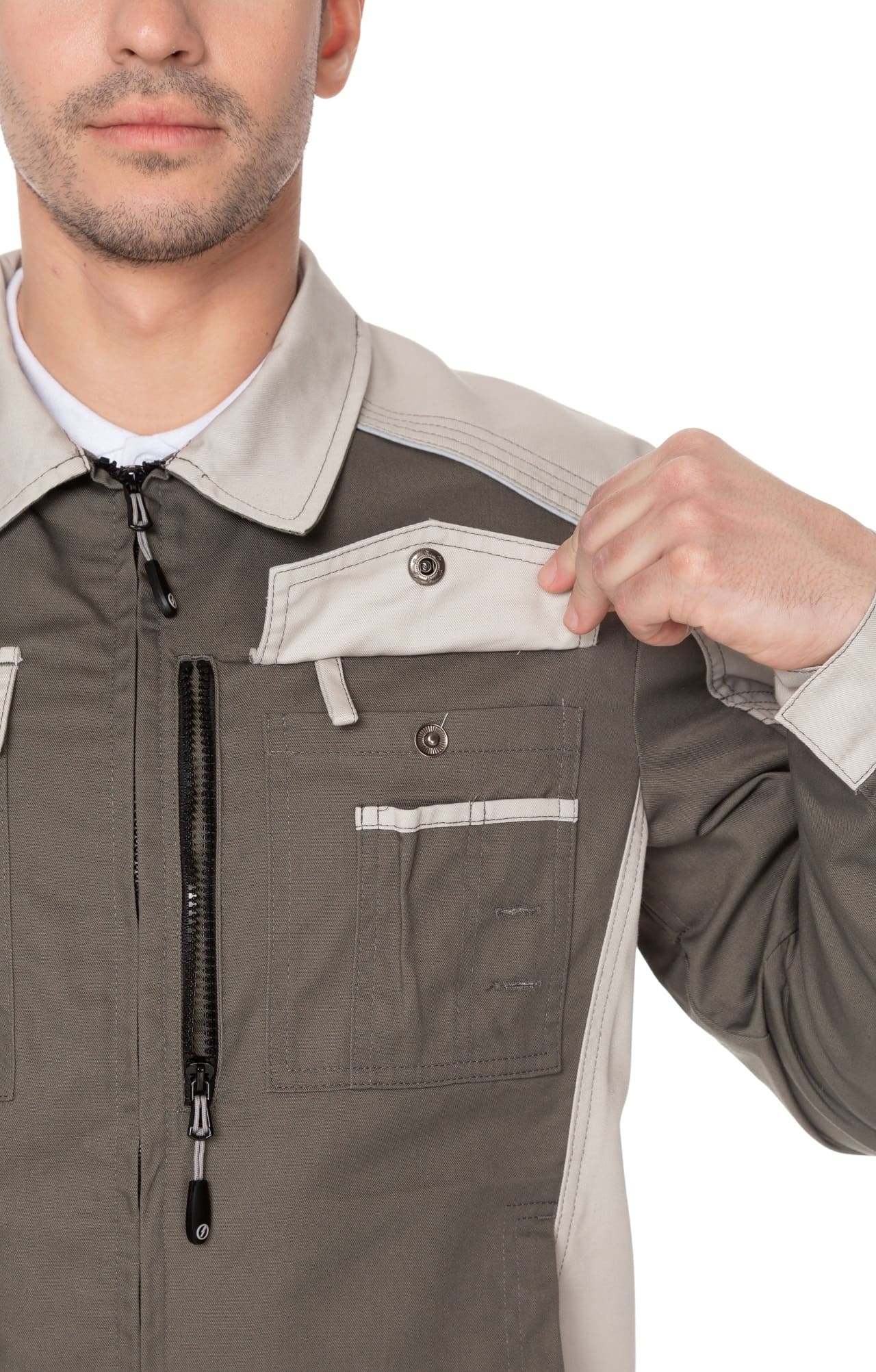 4957107 Костюм  NEW серый хаки с серым песком STATUS  Летняя спецодежда  размер 64-66/170-176  - Вид №15