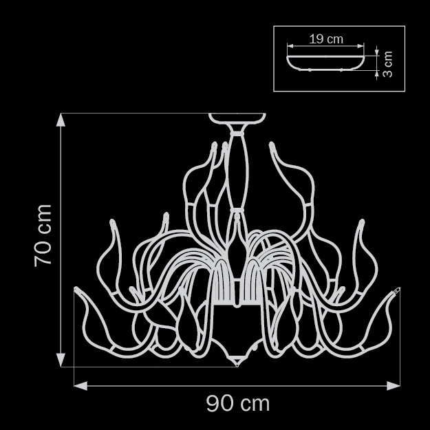 Потолочная люстра Lightstar Cigno Collo Wt 751186 LIGHTSTAR ДИЗАЙНЕРСКИЕ, CIGNO COLLO 058251 Белый  - Вид №1
