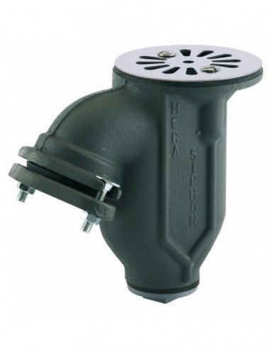 365500 000 94  Сифон-перегородка для мойки Д. 60 мм, решетка нержавеющая, чугун Valentin Сталь  - Вид №1