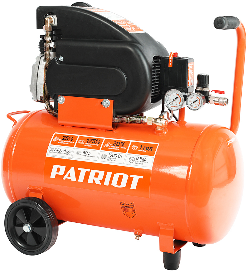 81946432 Компрессор масляный LRM 50-240C, 50 л 240 л/мин 1.8 кВт STLM-0014422 PATRIOT