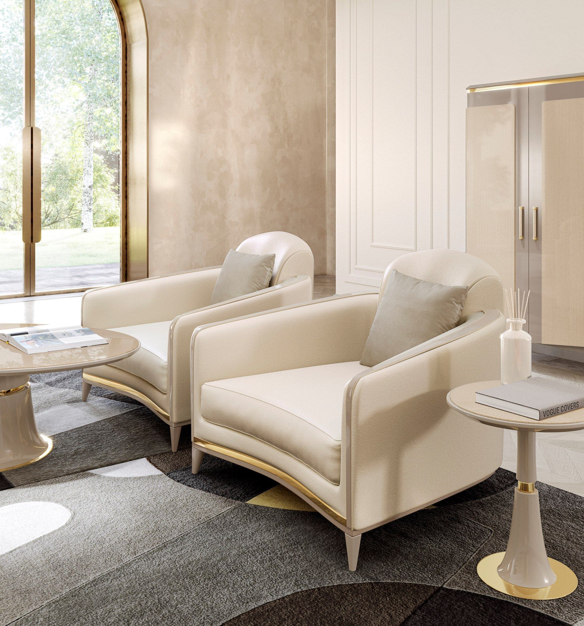 Кожаное кресло с подлокотниками A.R. Arredamenti Victor ARCH-00096035 - Вид №1