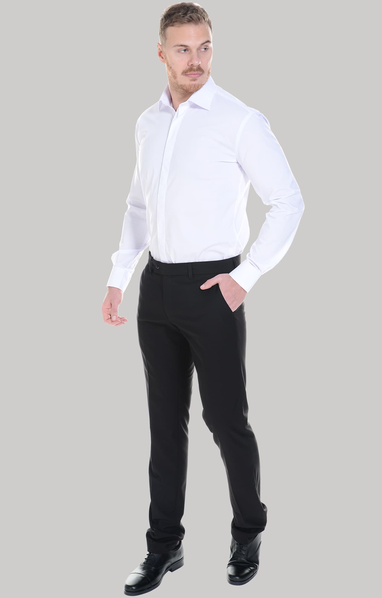 5030113 Рубашка мужская  white El-Risto  Корпоративная одежда  размер 46/182-188  - Вид №17