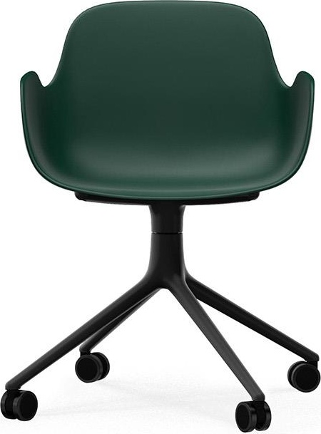 604983 Кресло Swivel 4W Black Aluminium / Green Normann Copenhagen Form - Вид №1