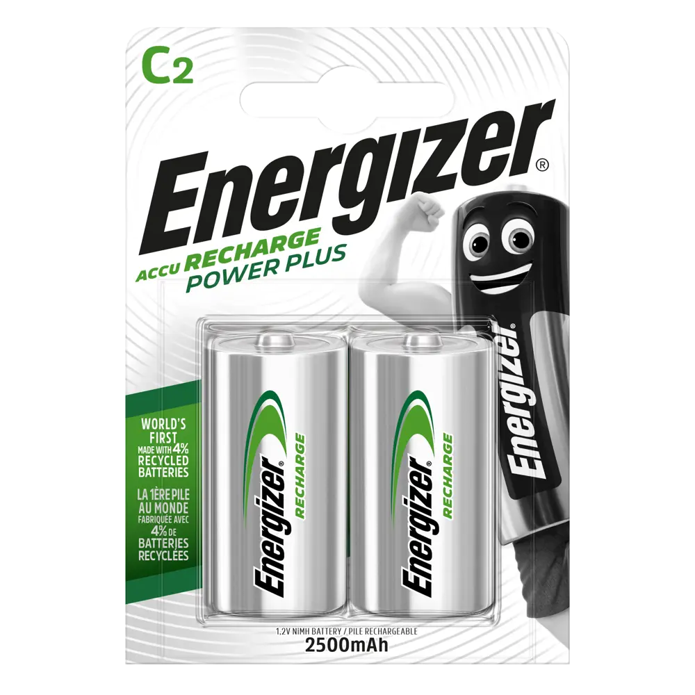 Аккумуляторная батарейка Energizer C (HR14) Ni-Mh 2500 мАч 2 шт STLM-2178428