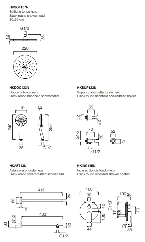 Набор для душа из латуни с ручным душем TAMANACO SET TONDO ARCH-00023897 - Вид №3