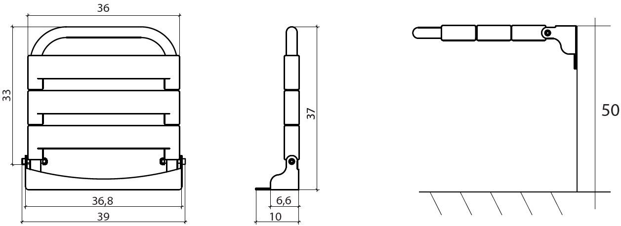 Goman Складное сиденье для душа из полированной нержавеющей стали и полипропилена Leonardo deluxe Leo-x818/35 - Вид №1