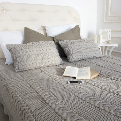 Плед LILIAN 220*240 APERO ДИЗАЙНЕРСКИЕ, ВЯЗАНЫЕ, ОДНОТОННЫЕ 010335 Коричневый  - Вид №1