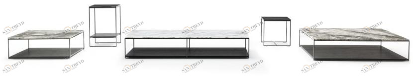 Minotti Журнальный столик из мрамора со стальным основанием sun-id-1399285