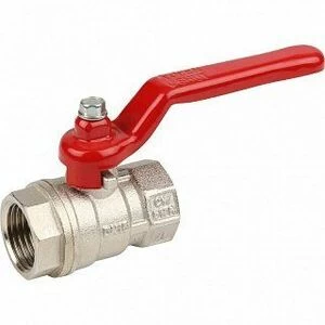 Кран шаровый STOUT ВВ 1/2" стандартный проход, красный рычаг