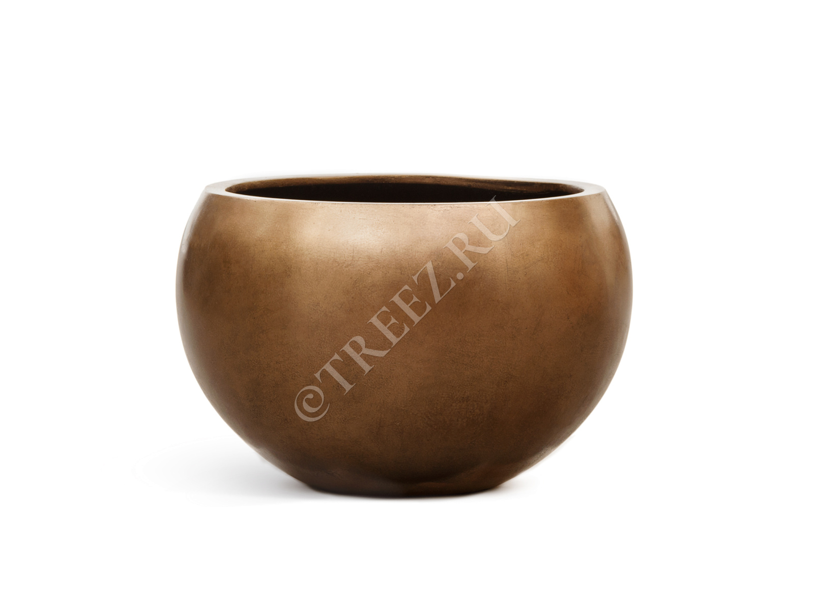 41.3318-04-016-BRS-32 Кашпо  Effectory - серия Metal - Полусфера - Тёмное матовое золото Цветочная коллекция  - Вид №2