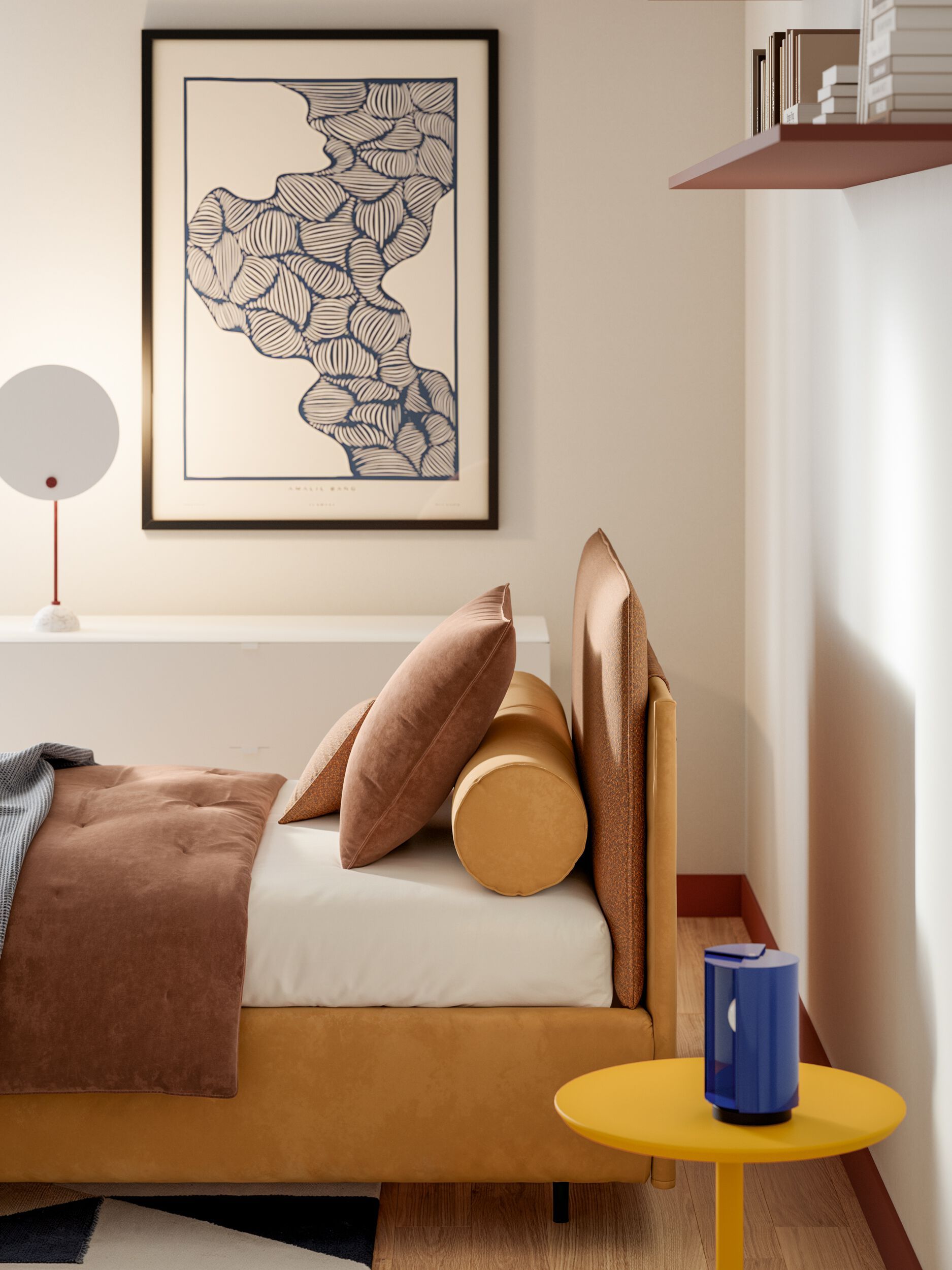 Односпальная кровать с мягким изголовьем Twils Frick ARCH-00102349 - Вид №3